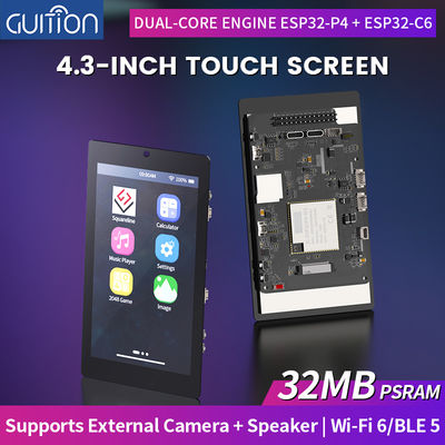 JC4880P443C_I_W High cost performance 4.3-inch IPS touch screen development kit supports ESP32P4/ESP32-C6 dual platforms